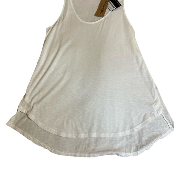 NWT Michael Stars White Relaxed Fit Scoop Neck Tank Top Minimalist Boho One Size - Picture 1 of 11